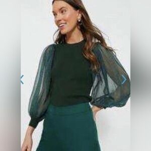 New Tuckernuck Pomander Place Green Knit Betsy Top Blouse Large 1940-N